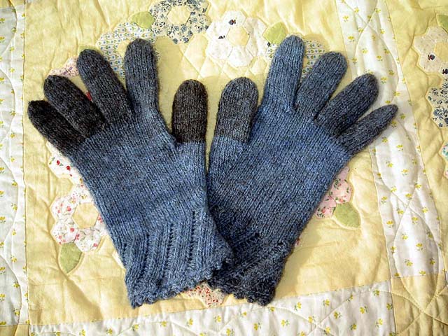 ombre blue gloves